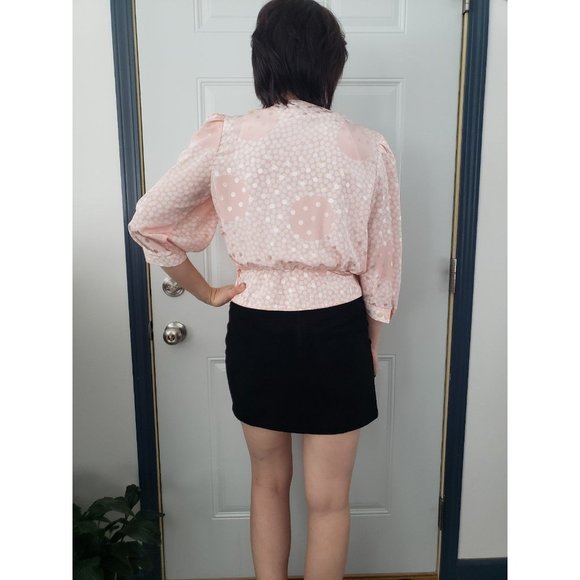 80s Pink and White Polka Dot Top - Picture 3 of 4